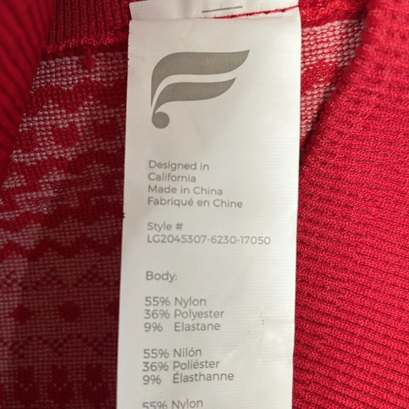 NWT Fabletics High Waisted Seamless Fair Isle Legging Red White L - Picture 13 of 16